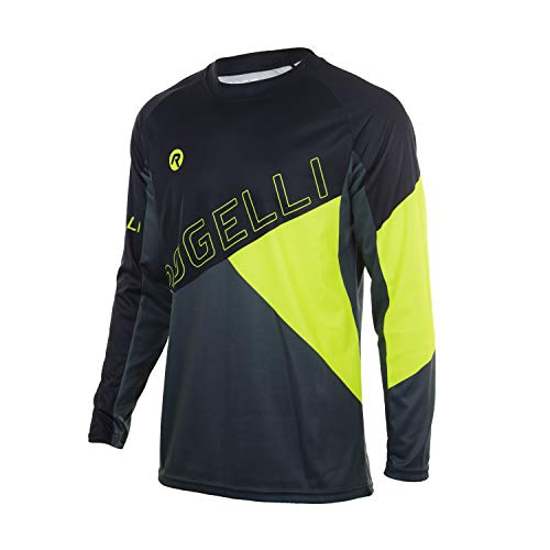 Rogelli Herren Adventure MTB Jersey Long Sleeves, Black/Grey/Fluor, 2XL von Rogelli