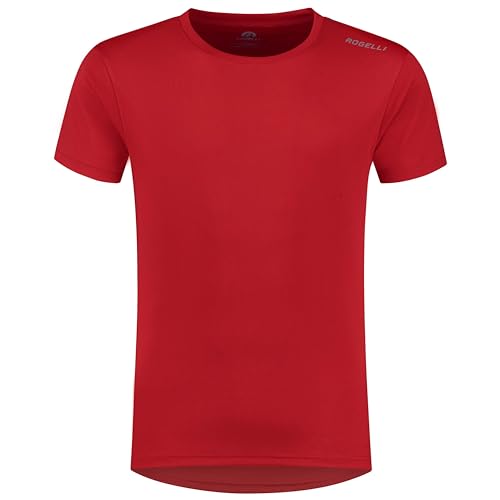 Rogelli Promo Funktionsshirt Herren Kurzarm - Laufshirt Atmungsaktiv - Sport T-Shirts - Sport Shirt - Rot - XS von Rogelli