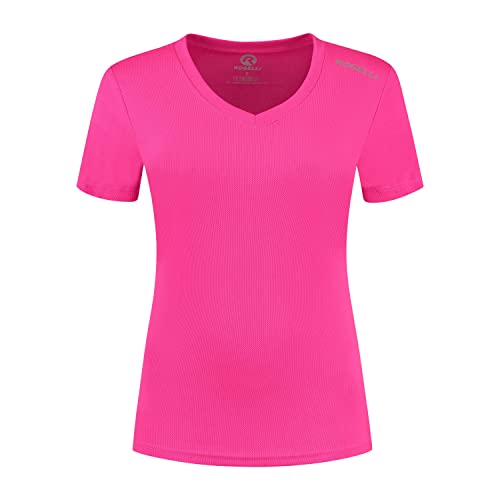 Rogelli Promo Sportshirt Damen - Technisches Kurzarm-Sport-T-Shirt - Rosa - Größe XL von Rogelli