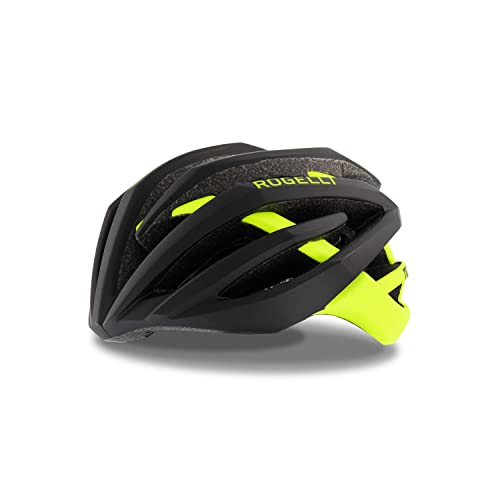 Rogelli Fahrradhelm, Rennrad Helm, MTB Helm, Allround-Fahrradhelm für Damen und Herren, Schwarz/Fluor, S-M, Tecta von Rogelli