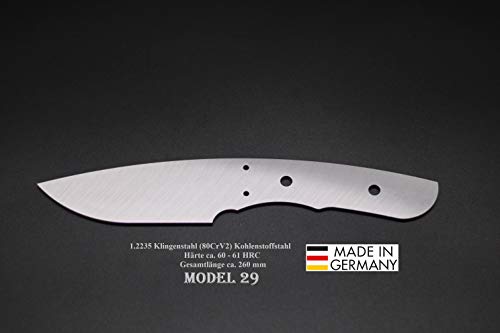 Rohling Messer Model 29 / 260mm Poliert / Legierter Stahl Klingenrohling Jagdmesser Rohling Messer Model 29 / 260mm Poliert / Legierter Stahl Klingenrohling Jagdmesser von Rohling