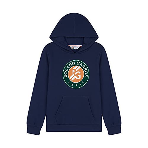 ROLAND GARROS Unisex Kinder Big Logo Sweat, Grau & Marineblau, 8 Jahre von RG ROLAND GARROS