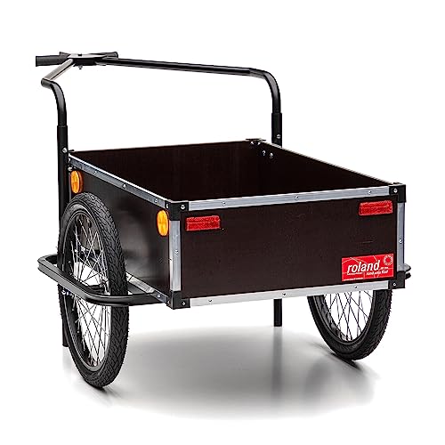 ROLAND Fahrradanhänger Profi, Transportbox, Handwagen, für Lasten, mit Doppeldeichsel, Kupplung, Holz, Stahl ROLAND Fahrradanhänger Profi, Transportbox, Handwagen, für Lasten, mit Doppeldeichsel, Kupplung, Holz, Stahl von Roland