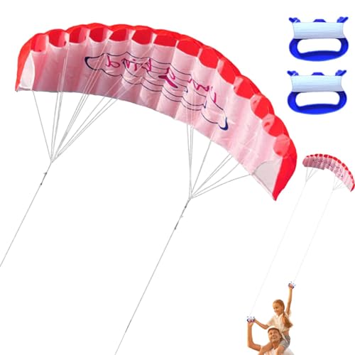 Parafoil-Drachen,Parafoil-Drachen für Erwachsene - 1,4 m großer, hochfliegender Fallschirmdrachen mit Doppelleinen,Tragbare große Drachen, Lenkdrachen für Erwachsene, Kinder, Strand, Erwachsene von Rolempon