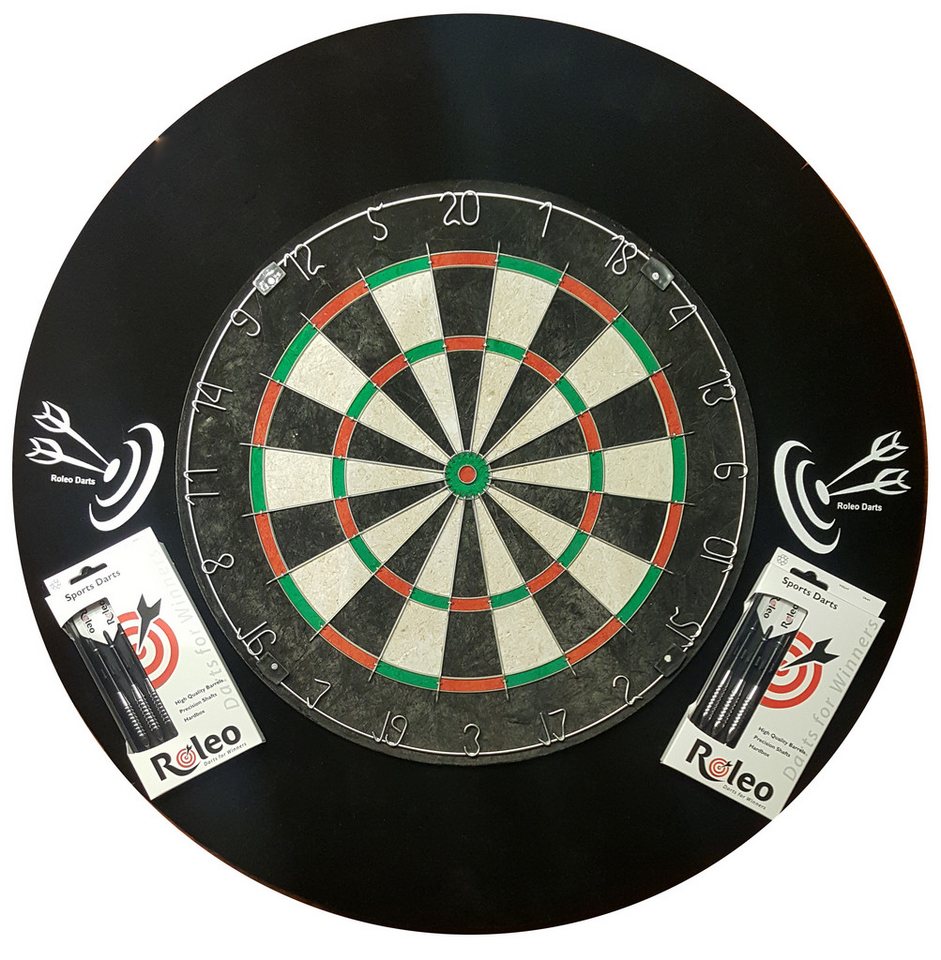 Roleo Dartscheibe Steeldart Einsteiger Set Dartboard + Darts + Catchring Roleo Dartscheibe Steeldart Einsteiger Set Dartboard + Darts + Catchring von Roleo