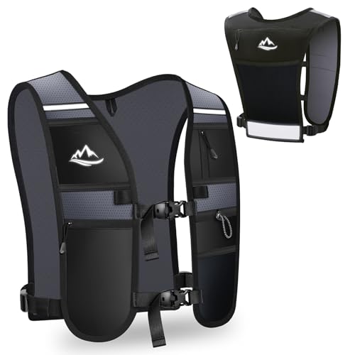 Rolgno Laufweste Damen Herren, Ultraleicht & Atmungsaktive Trinkrucksack, Laufweste Reflektierend, Trinkweste Laufen mit 6 Taschen und 2L Großes Trinkblasenfach für Jogging, Marathon, Radfahren Rolgno Laufweste Damen Herren, Ultraleicht & Atmungsaktive Trinkrucksack, Laufweste Reflektierend, Trinkweste Laufen mit 6 Taschen und 2L Großes Trinkblasenfach für Jogging, Marathon, Radfahren von Rolgno