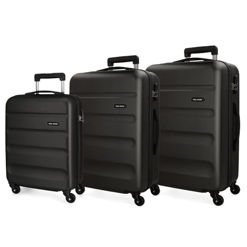 Roll Road Flex Kofferset Schwarz 55/65/75 cms Hartschalen ABS Kombinationsschloss 182L 4 Räder Handgepäck Roll Road Flex Kofferset Schwarz 55/65/75 cms Hartschalen ABS Kombinationsschloss 182L 4 Räder Handgepäck von Roll Road