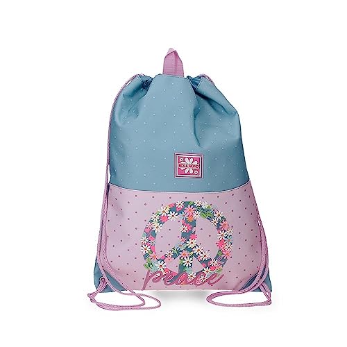 ROLL ROAD Peace Rucksack, mehrfarbig, 32 x 42 cm, Polyester, bunt, Talla única, Sackrucksack von Roll Road