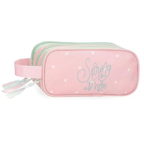 Roll Road Spring is Here Dreifach-Federmäppchen, Rosa, 22 x 10 x 9 cm, Polyester, Rosa, Dreifaches Federmäppchen Roll Road Spring is Here Dreifach-Federmäppchen, Rosa, 22 x 10 x 9 cm, Polyester, Rosa, Dreifaches Federmäppchen von Roll Road
