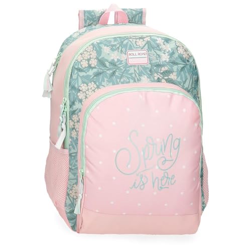Roll Road Spring is Here Schulrucksack, Rosa, 33 x 44 x 17 cm, Polyester, 24,68 l, Rosa, Schulrucksack von Roll Road