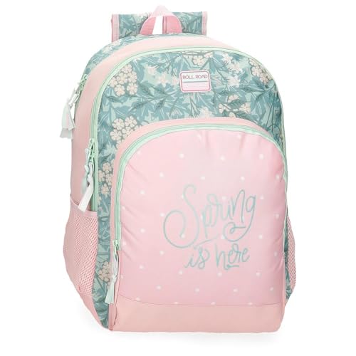 Roll Road Spring is Here Schulrucksack, anpassbar an Trolley, Rosa, 33 x 44 x 17 cm, Polyester, 24,68 l, Rosa, Schulrucksack, anpassbar an Trolley von Roll Road