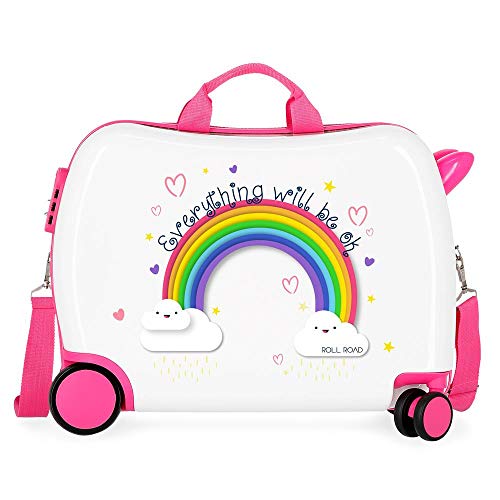 Roll Road Arcoiris Everything Ok Kinder-Koffer Rosa 50x39x20 cms Hartschalen ABS Kombinationsschloss 38L 2,1Kgs 4 Räder Handgepäck, Weiß Roll Road Arcoiris Everything Ok Kinder-Koffer Rosa 50x39x20 cms Hartschalen ABS Kombinationsschloss 38L 2,1Kgs 4 Räder Handgepäck, Weiß von Roll Road
