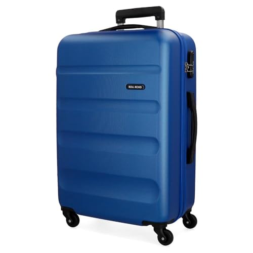 Roll Road Flex Großer Koffer Blau 51x74x28 cms Hartschalen ABS Kombinationsschloss 91L 3,8Kgs 4 Räder von Roll Road