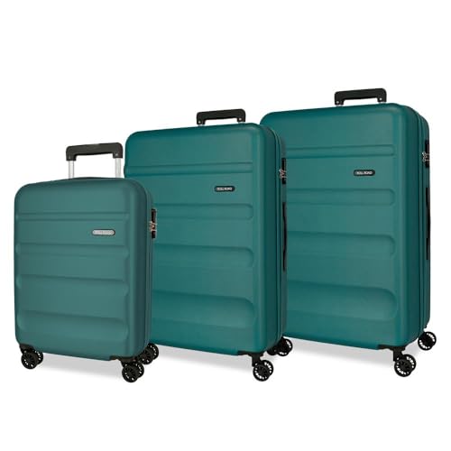Roll Road Flex Kofferset, Grün, 55/65/75 cm, starr, 9,4 kg, ABS, seitlicher Kombinationsverschluss, 9,4 kg, 188 l, Handgepäck, grün, Talla única, Koffer-Set Roll Road Flex Kofferset, Grün, 55/65/75 cm, starr, 9,4 kg, ABS, seitlicher Kombinationsverschluss, 9,4 kg, 188 l, Handgepäck, grün, Talla única, Koffer-Set von Roll Road