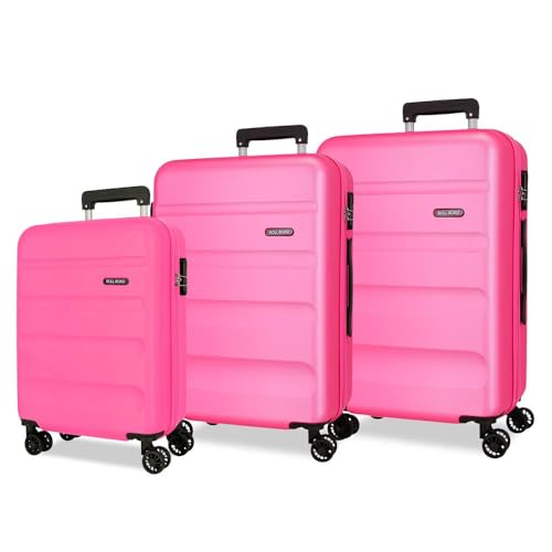 Roll Road Flex Kofferset, Rosa, 55/65/75 cm, starr, 9,4 kg, seitlicher Kombinationsverschluss, ABS, 9,4 kg, 188 l, Handgepäck, Rosa, Talla única, Koffer-Set Roll Road Flex Kofferset, Rosa, 55/65/75 cm, starr, 9,4 kg, seitlicher Kombinationsverschluss, ABS, 9,4 kg, 188 l, Handgepäck, Rosa, Talla única, Koffer-Set von Roll Road