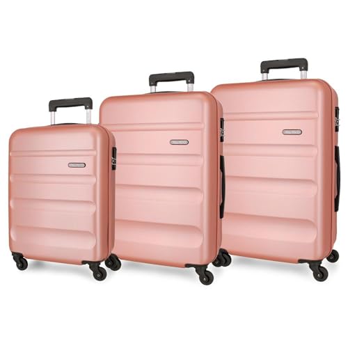 Roll Road Flex Kofferset Nude 55/65/75 cm, starr ABS-Kunststoff, seitlicher Kombinationsverschluss, 182 l, 9,5 kg, 4 Rollen, Rosa, Talla única, Kofferset Roll Road Flex Kofferset Nude 55/65/75 cm, starr ABS-Kunststoff, seitlicher Kombinationsverschluss, 182 l, 9,5 kg, 4 Rollen, Rosa, Talla única, Kofferset von Roll Road