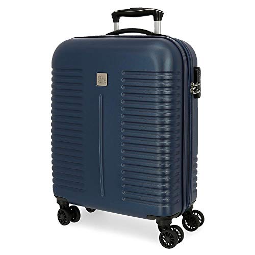 Roll Road India Kabinenkoffer Blau 40x55x20 cms Hartschalen ABS Kombinationsschloss 37L 2,6Kgs 4 Doppelräder Erweiterbar Handgepäck von Roll Road