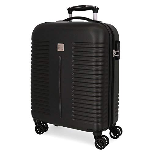 Roll Road India Kabinenkoffer Schwarz 40x55x20 cms Hartschalen ABS Kombinationsschloss 37L 2,5Kgs 4 Doppelräder Handgepäck von Roll Road