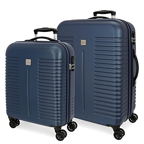 Roll Road India Koffer-Set, Blau, 55/70 cm, starr, ABS-Kombinationsverschluss, seitlich, 112 l, 6,56 kg, 4 Räder, Handgepäck Roll Road India Koffer-Set, Blau, 55/70 cm, starr, ABS-Kombinationsverschluss, seitlich, 112 l, 6,56 kg, 4 Räder, Handgepäck von Roll Road