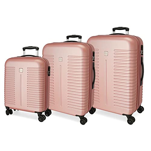 Roll Road India Kofferset Rosa 55/70/80 cm Hard ABS Kombinationsverschluss seitlich 220L 11,5 kg 4 Doppelrollen Handgepäck Roll Road India Kofferset Rosa 55/70/80 cm Hard ABS Kombinationsverschluss seitlich 220L 11,5 kg 4 Doppelrollen Handgepäck von Roll Road