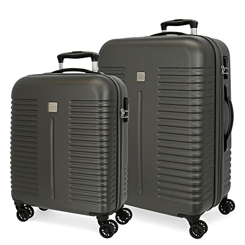 Roll Road India Kofferset grau 55/70 cm starr ABS Kombinationsverschluss seitlich 112L 6,56 kg 4 Doppelrollen Handgepäck Roll Road India Kofferset grau 55/70 cm starr ABS Kombinationsverschluss seitlich 112L 6,56 kg 4 Doppelrollen Handgepäck von Roll Road