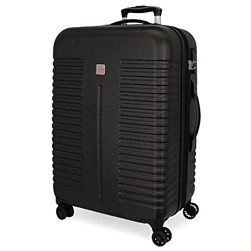 Roll Road India Mittlerer Koffer Schwarz 48x70x27 cms Hartschalen ABS Kombinationsschloss 75L 3,7Kgs 4 Doppelräder Erweiterbar Roll Road India Mittlerer Koffer Schwarz 48x70x27 cms Hartschalen ABS Kombinationsschloss 75L 3,7Kgs 4 Doppelräder Erweiterbar von Roll Road