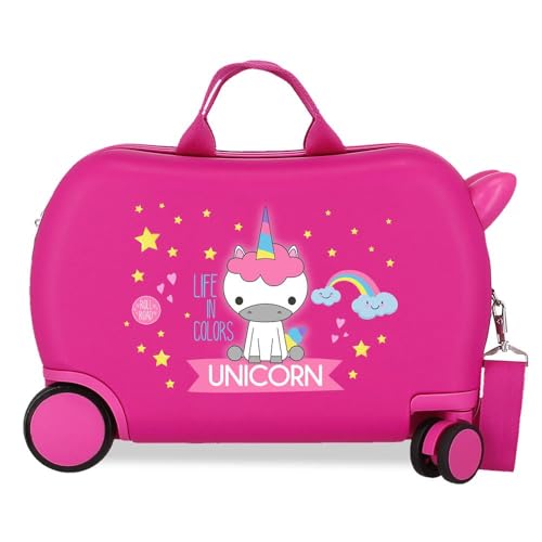 ROLL ROAD Little me Unicorn Kinderkoffer, Rosa, 45 x 31 x 20 cm, Harter ABS-Kunststoff, 24,6 l, 1,8 kg, 4 Räder, Handgepäck, Rosa, Kinderkoffer ROLL ROAD Little me Unicorn Kinderkoffer, Rosa, 45 x 31 x 20 cm, Harter ABS-Kunststoff, 24,6 l, 1,8 kg, 4 Räder, Handgepäck, Rosa, Kinderkoffer von Roll Road