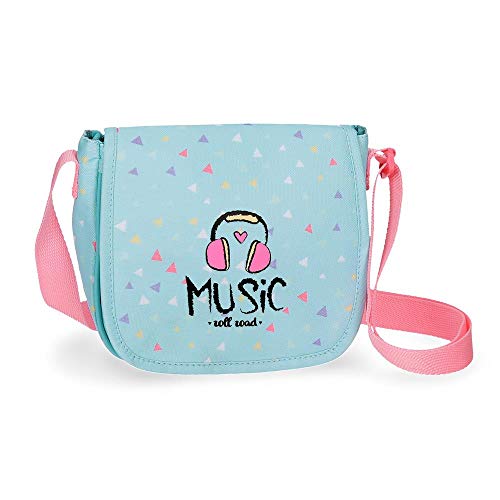 Roll Road Music Umhängetasche mit Klappe Blau 17x15x4 cms Polyester von Roll Road