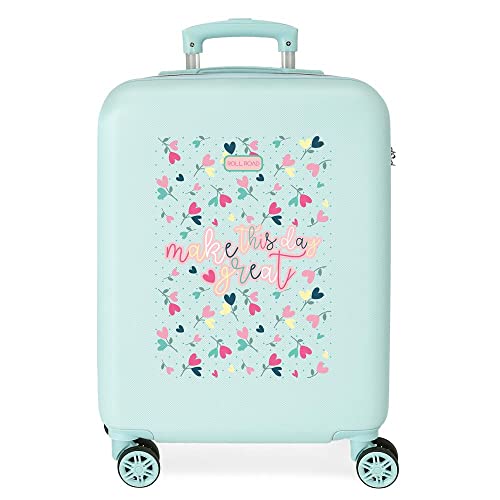 Roll Road Queen of Hearts Kabinenkoffer, Blau, 38 x 55 x 20 cm, starres ABS, seitliches Zahlenschloss, 35 l, 2 kg, 4 Rollen, Handgepäck Roll Road Queen of Hearts Kabinenkoffer, Blau, 38 x 55 x 20 cm, starres ABS, seitliches Zahlenschloss, 35 l, 2 kg, 4 Rollen, Handgepäck von Roll Road