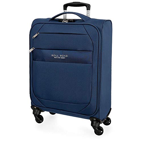 Roll Road Royce Kabinenkoffer Blau 40x55x20 cms Weich Polyester Kombinationsschloss 39L 2,1Kgs 4 Räder Handgepäck von Roll Road