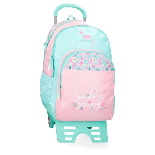 Roll Road Spring Dream Schulrucksack mit Trolley, mehrfarbig, 33 x 44 x 17 cm, Polyester, bunt, 33x44x17 cms, Schulrucksack mit Trolley von Roll Road