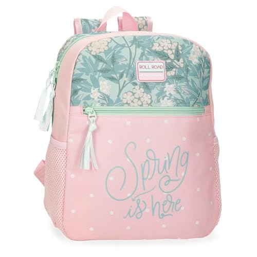 Roll Road Spring is Here Schulrucksack, anpassbar an Trolley, Rosa, 27 x 33 x 11 cm, Polyester, 9,8 l, Rosa, Schulrucksack, anpassbar an Trolley von Roll Road