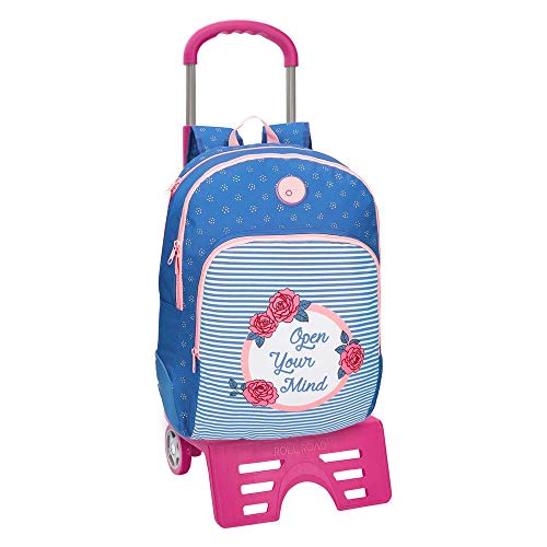 Roll Road Rose Doppelkammer-Schulrucksack mit Trolley Blau 33x44x13,5 cms Polyester 19.6L Roll Road Rose Doppelkammer-Schulrucksack mit Trolley Blau 33x44x13,5 cms Polyester 19.6L von Roll Road