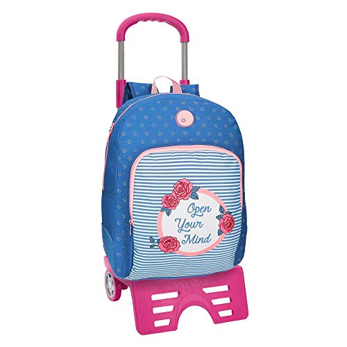 Roll Road Rose Schulrucksack mit Trolley Blau 33x44x13,5 cms Polyester 19.6L von Roll Road