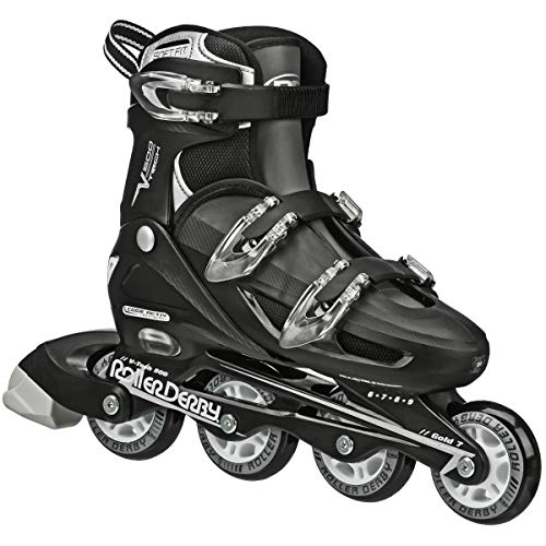 Roller Derby Herren S 500 Button Verstellbare Inline Skate, schwarz/weiß von Roller Derby