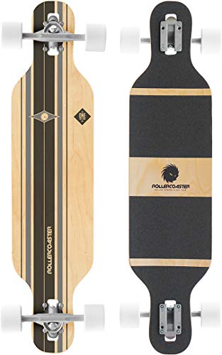 RollerCoaster Longboards Drop-Through The ONE Edition: Feathers, Palms, Stripes (Stripes: schwarz) von RollerCoaster