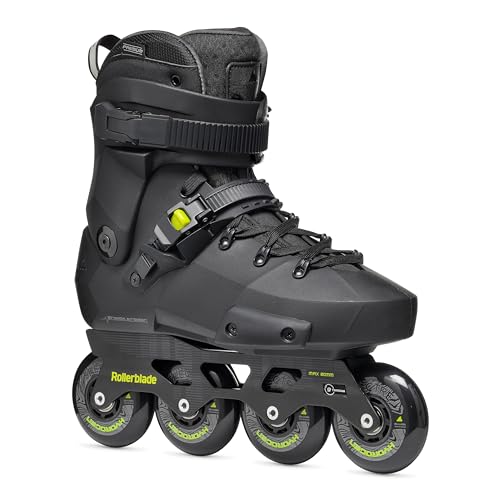 Rollerblade, Twister XT, Hartschalen Inliner für Herren mit Zwei Verschlussschnallen und Schnürsenkel, Schwarz/Lime, Gr. 45.5/46 von Rollerblade