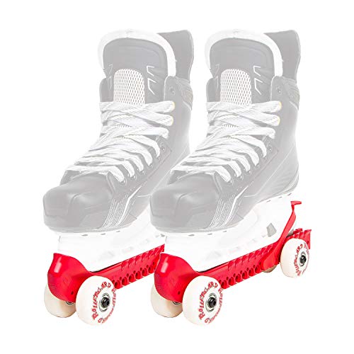 RollerGard Kufenschoner mit Rollen - Kufenschoner für Eishockey- & Schlittschuhe I Eishockeyschlittschuh-Schutz I Kufenzubehör I Rot - One Size von Rollergard