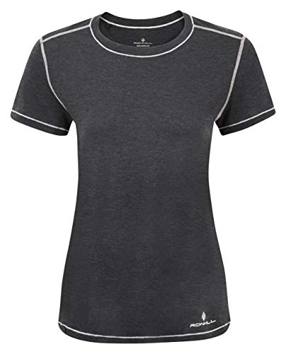 Ronhill Damen Life Tencel S/Tee, schwarz meliert, Größe 40 von Ronhill