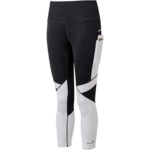 Ronhill Tech Revive Crop Tight für Damen, Schwarz/Hellweiß, Größe 44 von Ronhill