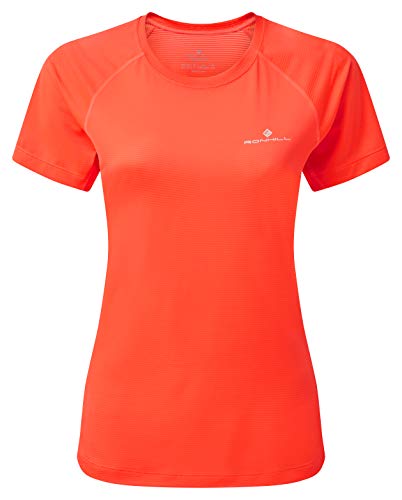 Ronhill Damen Tech S/S Tee S/S Tee, Hotcoral/Bark-White, 10 von Ronhill