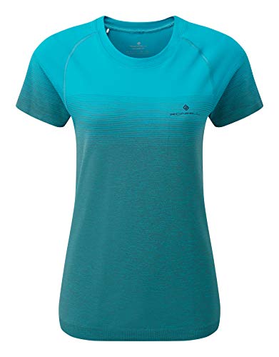 Ronhill Damen Wmn's Tech Marathon S/S Tee Kurzarm-T-Shirt, Spa Grün/Grau meliert, 6-8 von Ronhill