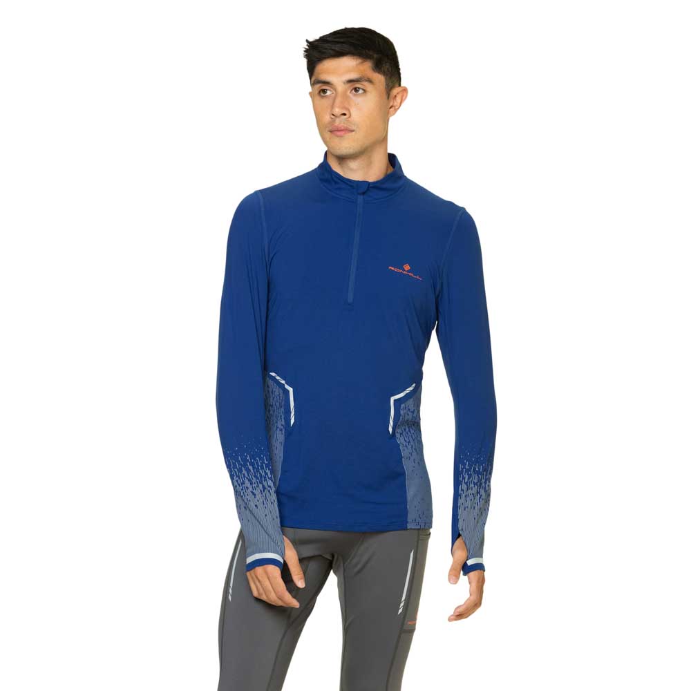 Ronhill Tech Reflect Half Zip Long Sleeve T-shirt Blau L Mann von Ronhill