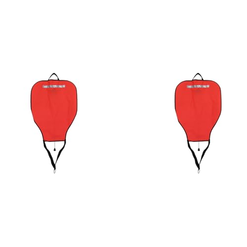Ronlok 2X Tauch-Nylon-Hebesack, Gut Sichtbarer Auftriebssack mit Offenem Boden, Bergungssack-Schwimmerboje (Rot) von Ronlok