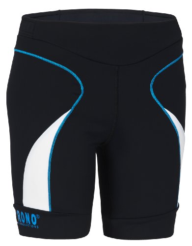 Rono Damen Pants Perform Kurz Short Tight, Black/Blue Danube, L Rono Damen Pants Perform Kurz Short Tight, Black/Blue Danube, L von Rono