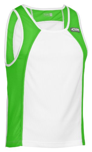 Rono Damen Shirt Minimesh Singlet, White/Classic Green, L Rono Damen Shirt Minimesh Singlet, White/Classic Green, L von Rono