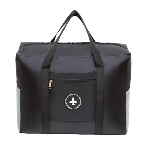 Ronoza Handgepäck 45x35x17cm, Handgepäck Tasche für Flugzeug, Reisetasche Faltbare Handgepäck Koffer für Damen Herren (Schwarz) von Ronoza