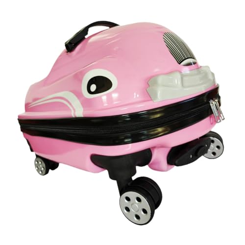 Ronyme 20" Aufsitz-Reisekoffer, Auto-Design, stabiles, tragbares Kinder-Hartschalen-Rollgepäck für Jungen und Mädchen, ROSA von Ronyme