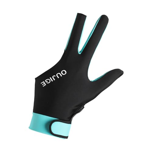 Ronyme Billardhandschuh 3-Finger-Poolhandschuh, rutschfeste, atmungsaktive Spielhandschuhe für Männer und Frauen, Pool-Queue-Handschuhe, professionell für, grünes Spleißen von Ronyme