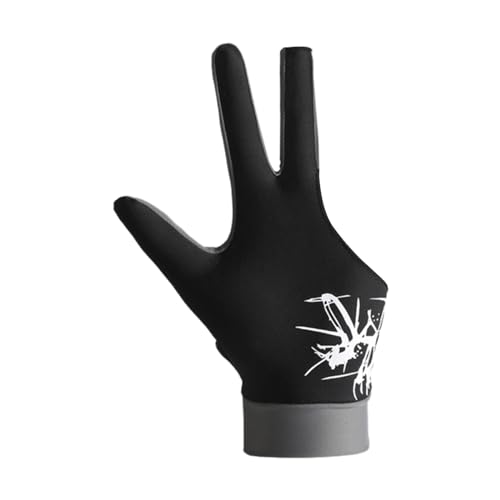 Ronyme Billardhandschuh 3-Finger-Poolhandschuh, rutschfeste, atmungsaktive Spielhandschuhe für Männer und Frauen, Pool-Queue-Handschuhe, professionell für, schwarzes Spleißen von Ronyme